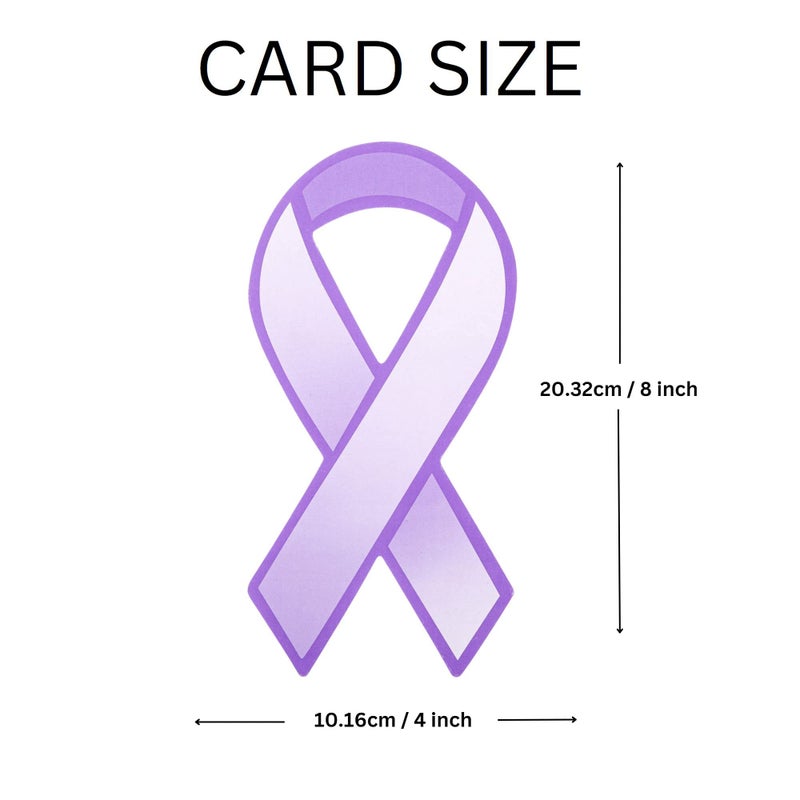 Fundraising For A Cause Large Paper Purple Ribbon Cutouts â€“ Awareness Paper Ribbon Decorations - Donation to Support Alzheimerâ€™s, Domestic Abuse, Epilepsy, & other Causes - (1 Pack - 50 Ribbons) - Image 5